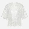 Evening * | Valentino Heavy Short-Sleeved Lace Top Silver