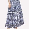 Skirts * | Dolce & Gabbana Majolica Print Poplin Midi Skirt Blue