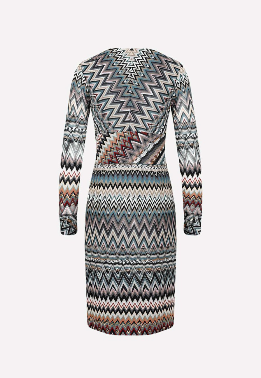 Dresses * | Missoni Chevron Pattern Knitted Dress Multicolor