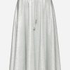 Skirts * | Valentino Logo-Embossed Lurex Midi Skirt Silver