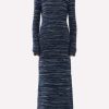 Dresses * | Chloe Cashmere Knit Fitted Maxi Dress Blue