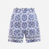 Shorts * | Dolce & Gabbana Majolica Print Tailored Shorts Blue