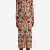 Dresses * | Etro Printed Midi Shirt Dress Multicolor