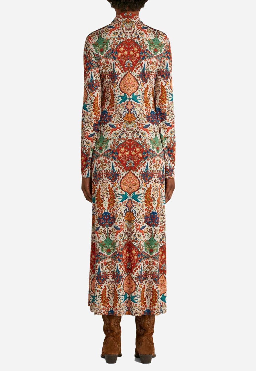 Dresses * | Etro Printed Midi Shirt Dress Multicolor