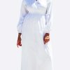 Dresses * | Les Canebiers Eau Vive Elastic Waist Maxi Dress White