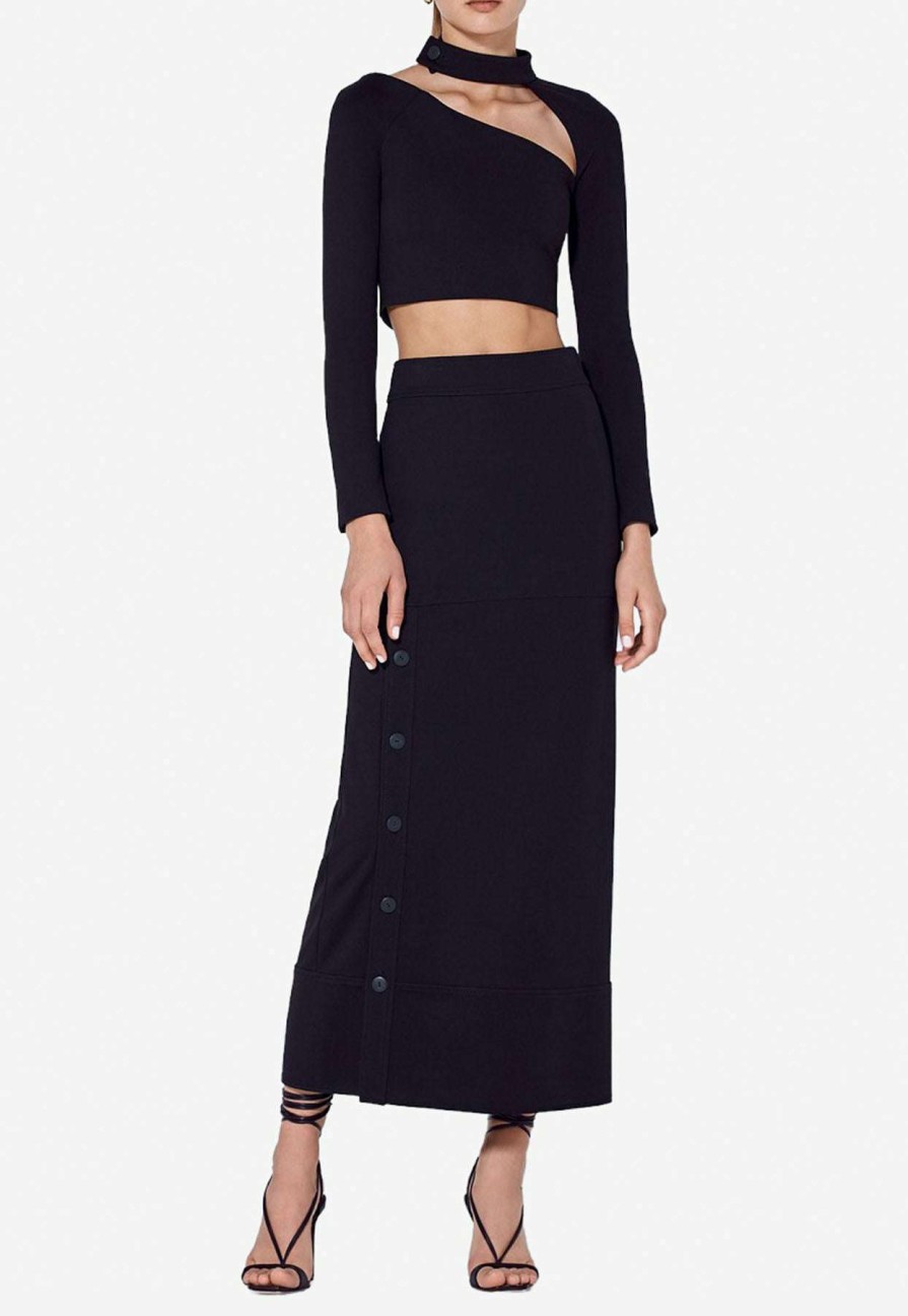 Evening * | Alexis Camryn Cropped Top Black