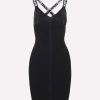 Evening * | Off-White Criss-Cross Strap Dress Black