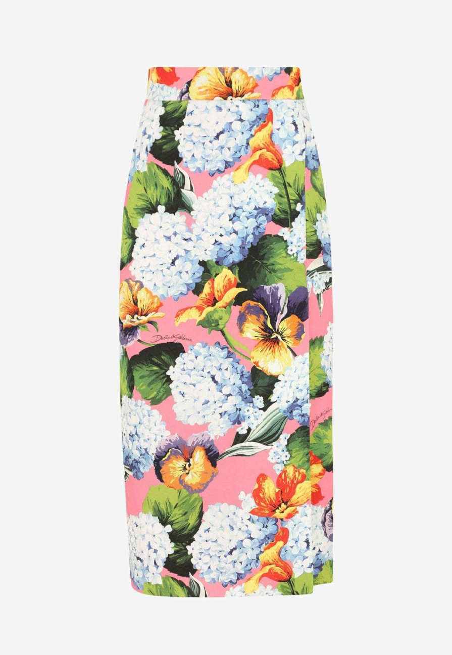 Skirts * | Dolce & Gabbana Floral Print Pencil Midi Skirt Multicolor