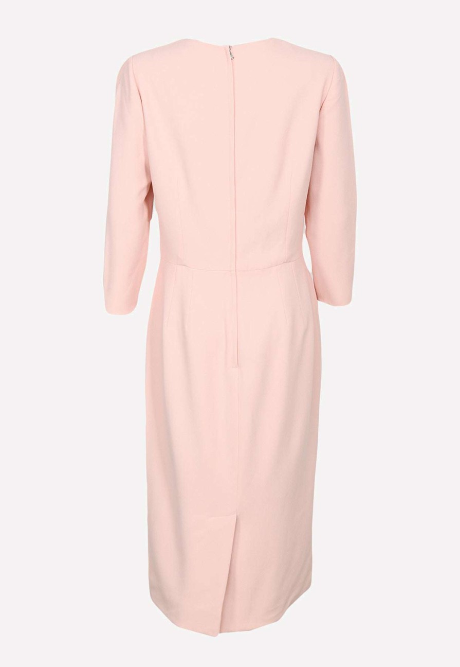 Dresses * | Dolce & Gabbana Long-Sleeved Fitted Cady Dress Pink