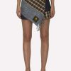 Skirts * | Marine Serre Clashing Tartans Mini Skirt In Wool Multicolor