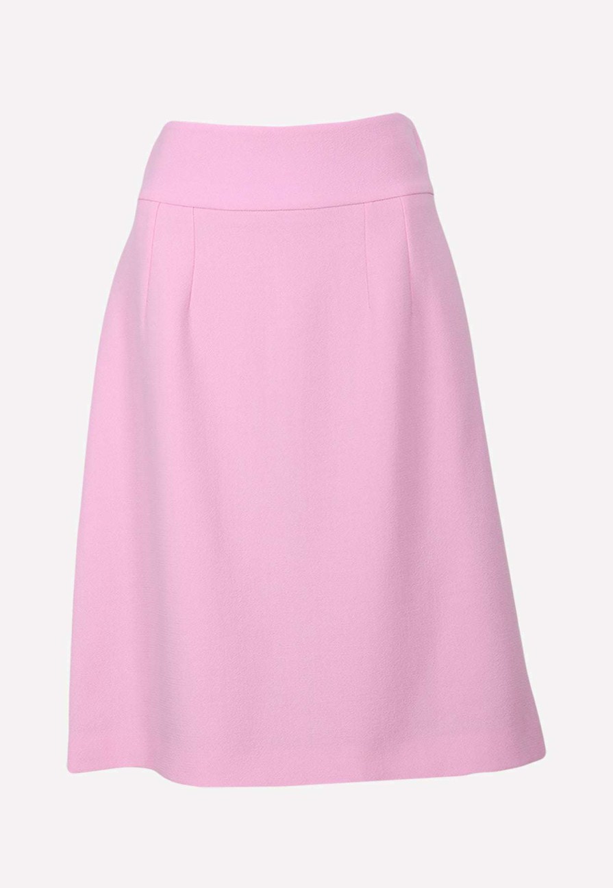 Skirts * | Dolce & Gabbana High-Waist Woven A-Line Skirt Pink