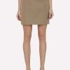 Skirts * | Balmain Grain De Poudre Pencil Mini Skirt Beige