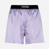 Shorts * | Tom Ford Logo Waistband Silk Shorts Purple