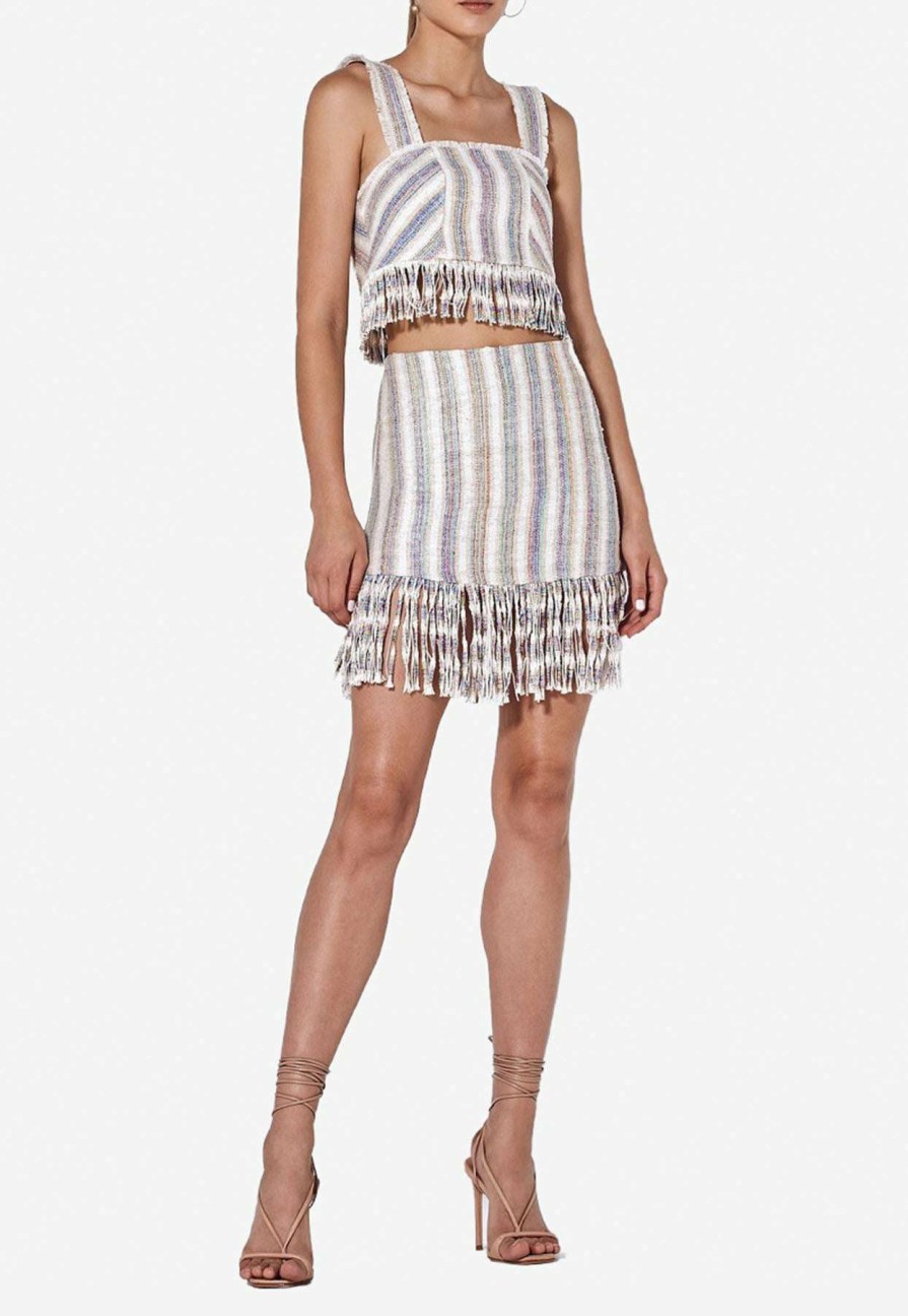 Skirts * | Alexis Vichy Fringed Mini Skirt Multicolor