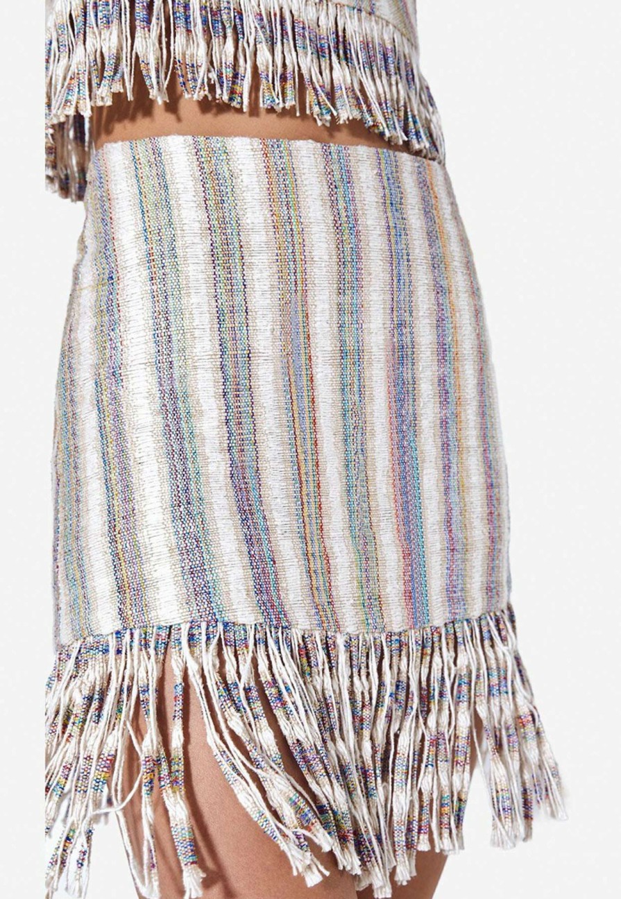 Skirts * | Alexis Vichy Fringed Mini Skirt Multicolor