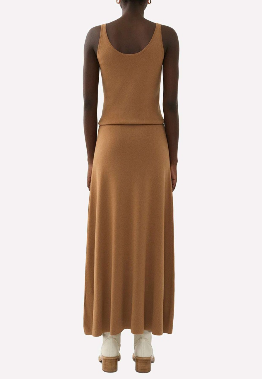 Dresses * | Chloe Straight Wool Tank Dress Camel