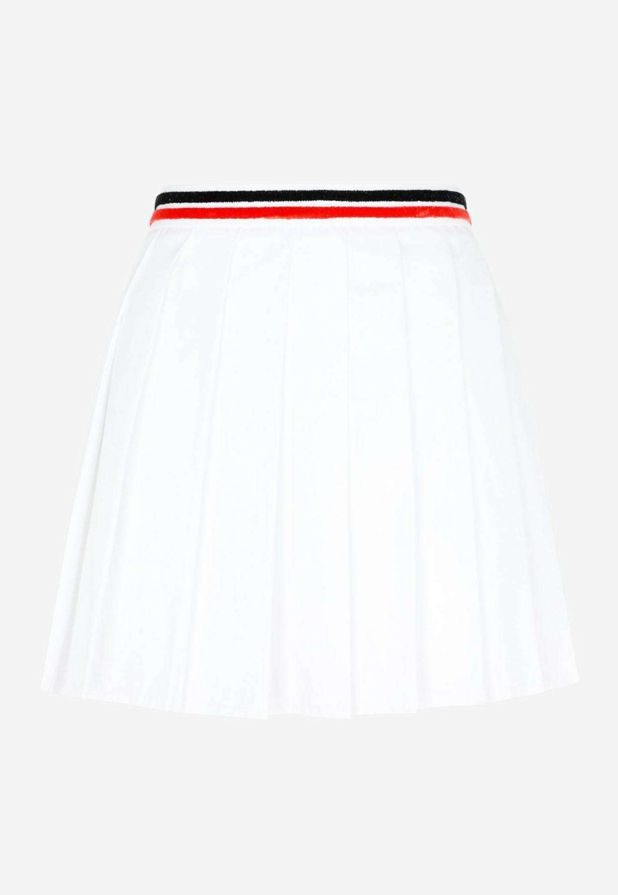 Skirts * | Miu Miu Pleated Mini Skirt White