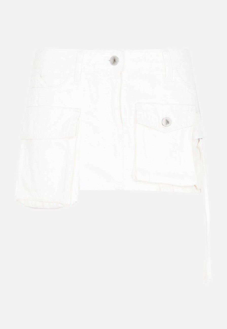 Skirts * | The Attico Fay Mini Cargo Skirt White