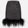 Skirts * | Santa Brands Crystal-Embellished Mini Feather Skirt Black