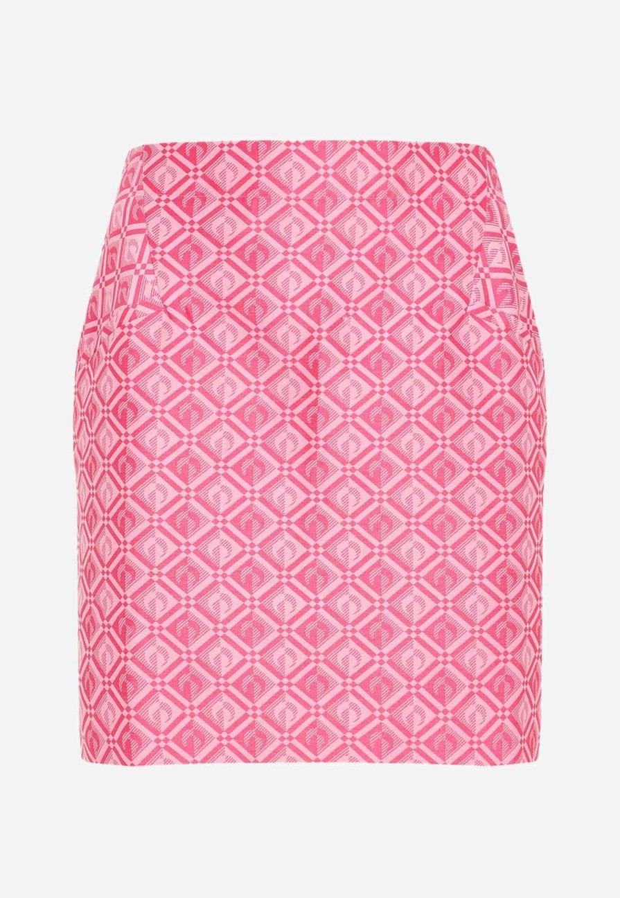 Skirts * | Marine Serre Moon Diamant Regenerated Mini Skirt Pink