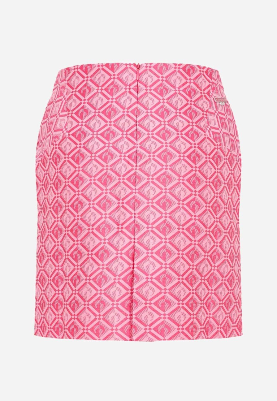 Skirts * | Marine Serre Moon Diamant Regenerated Mini Skirt Pink