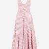 Dresses * | Jil Sander Striped Cotton Sundress Pink