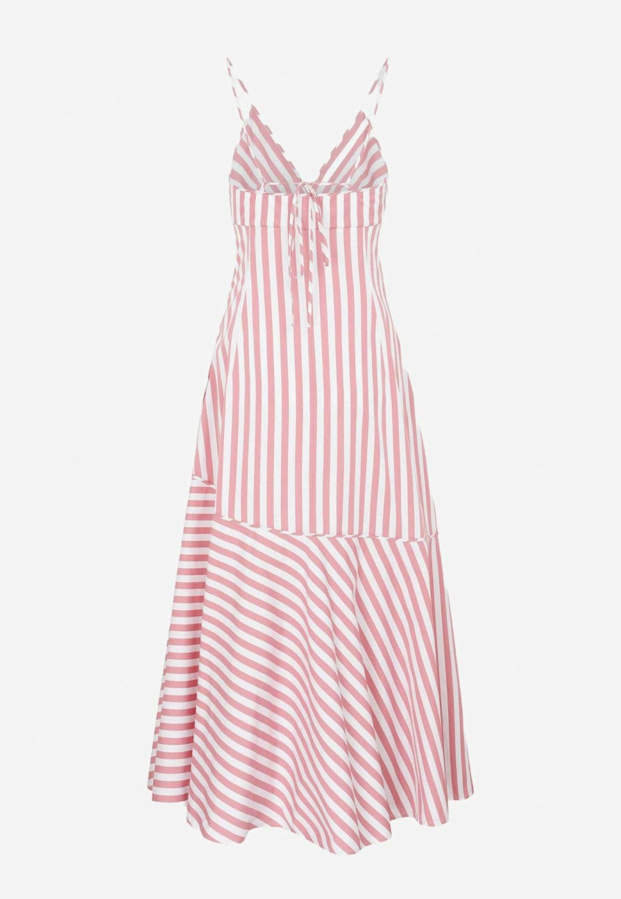 Dresses * | Jil Sander Striped Cotton Sundress Pink