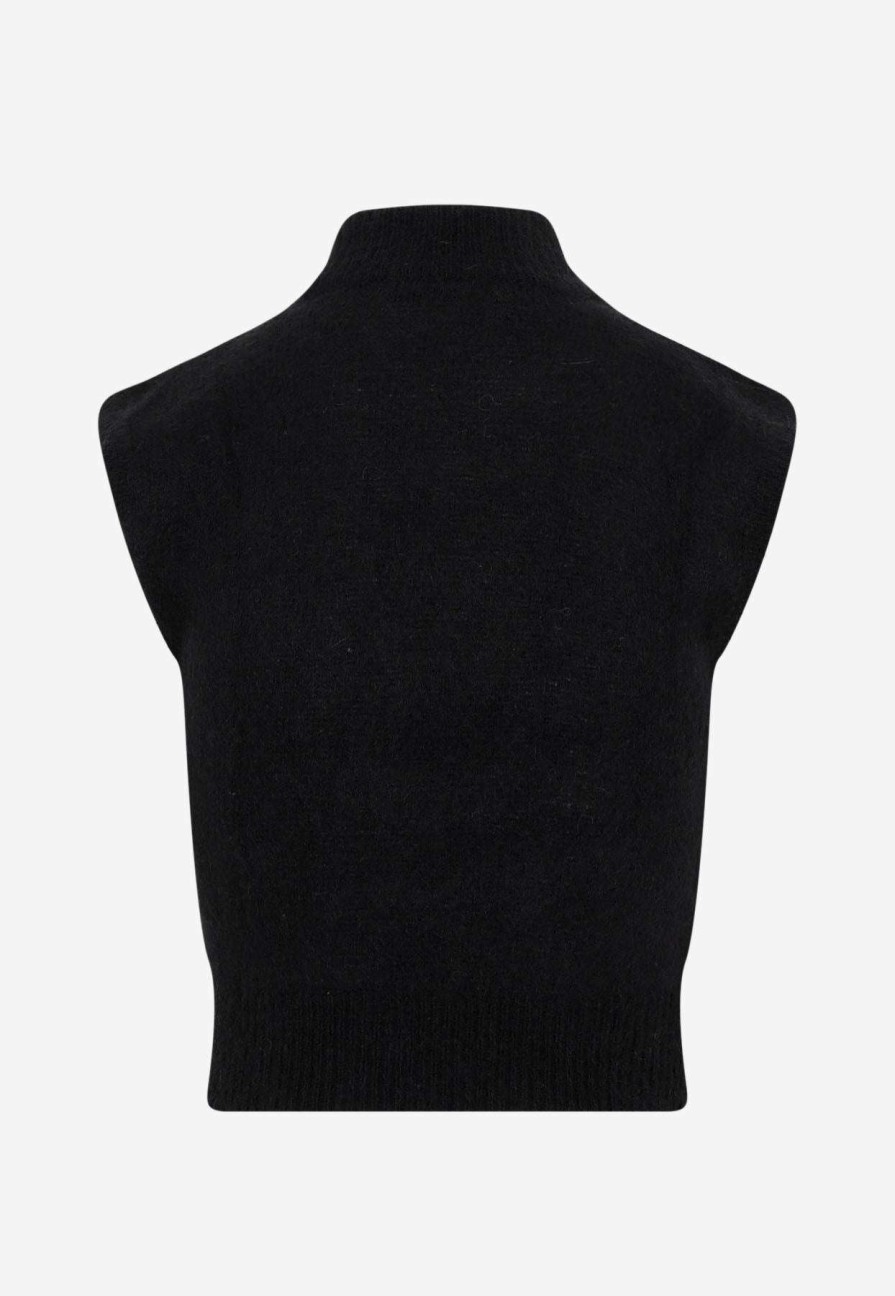 Evening * | Alessandra Rich Sleeveless Crystal-Embellished Top Black