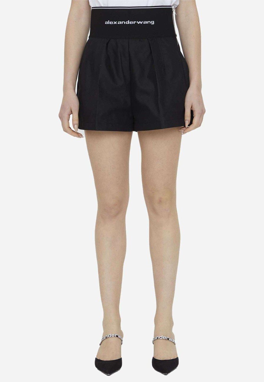 Shorts * | Alexander Wang Safari High-Waist Tailored Pants Black