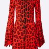 Dresses * | Tom Ford Leopard Print Asymmetric Mini Dress Red