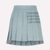 Skirts * | Thom Browne Mini Dropped Pleated Skirt Blue