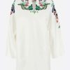 Dresses * | Valentino World Arazzo Embroidered Kaftan Dress In Double Splittable Gabardine- Delivery In 3-4 Weeks White