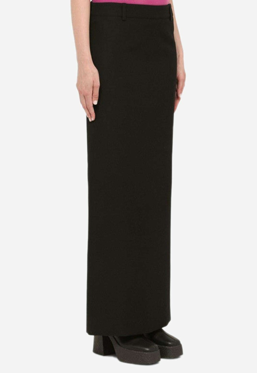 Skirts * | Balenciaga Maxi Wool Skirt Black