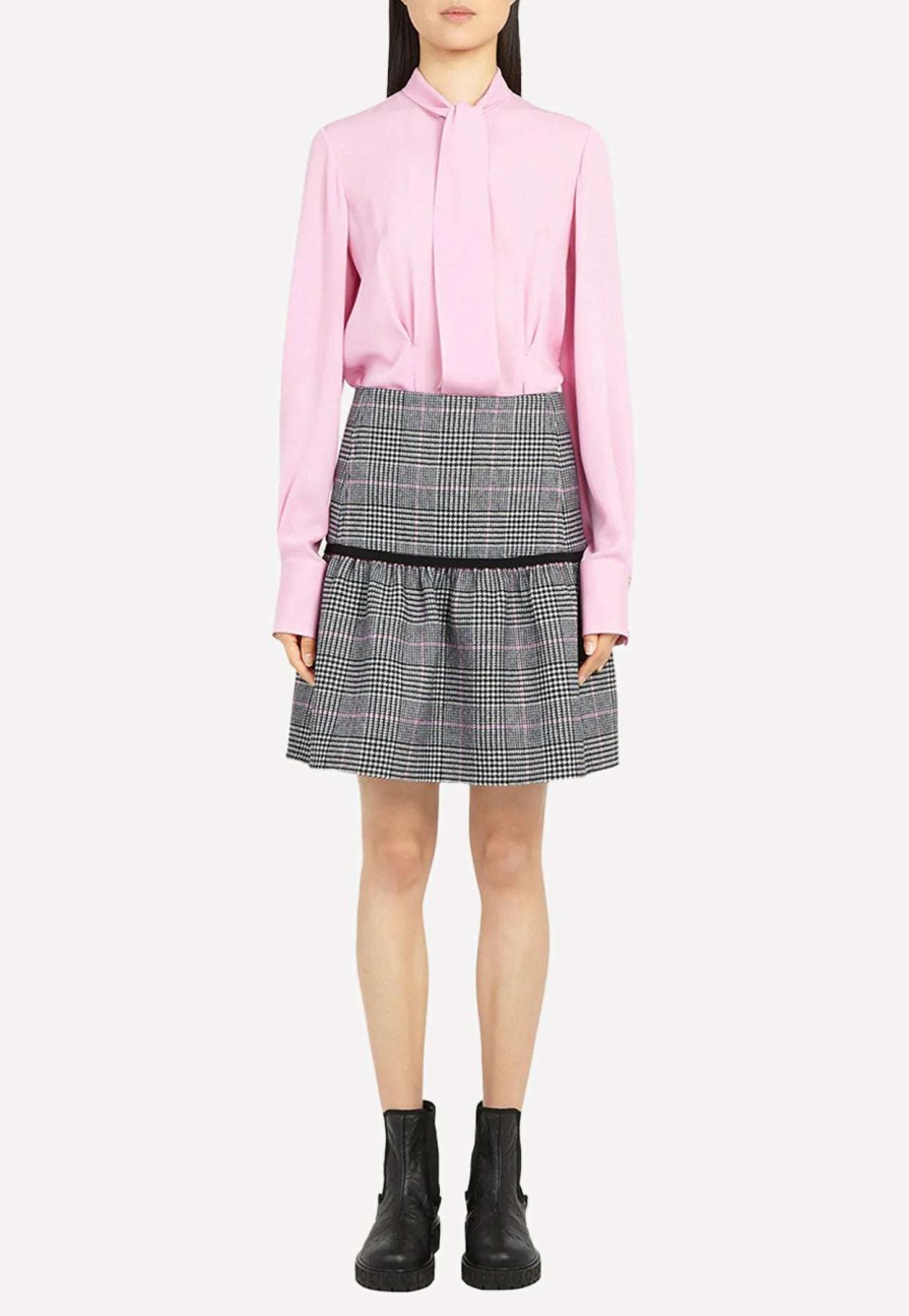 Skirts * | Salvatore Ferragamo Knitted Pattern Mini Skirt In Wool And Cashmere Multicolor