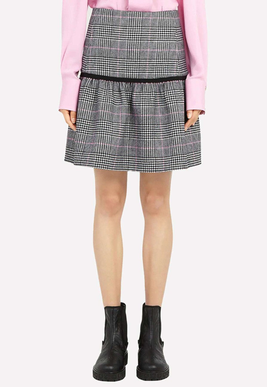 Skirts * | Salvatore Ferragamo Knitted Pattern Mini Skirt In Wool And Cashmere Multicolor