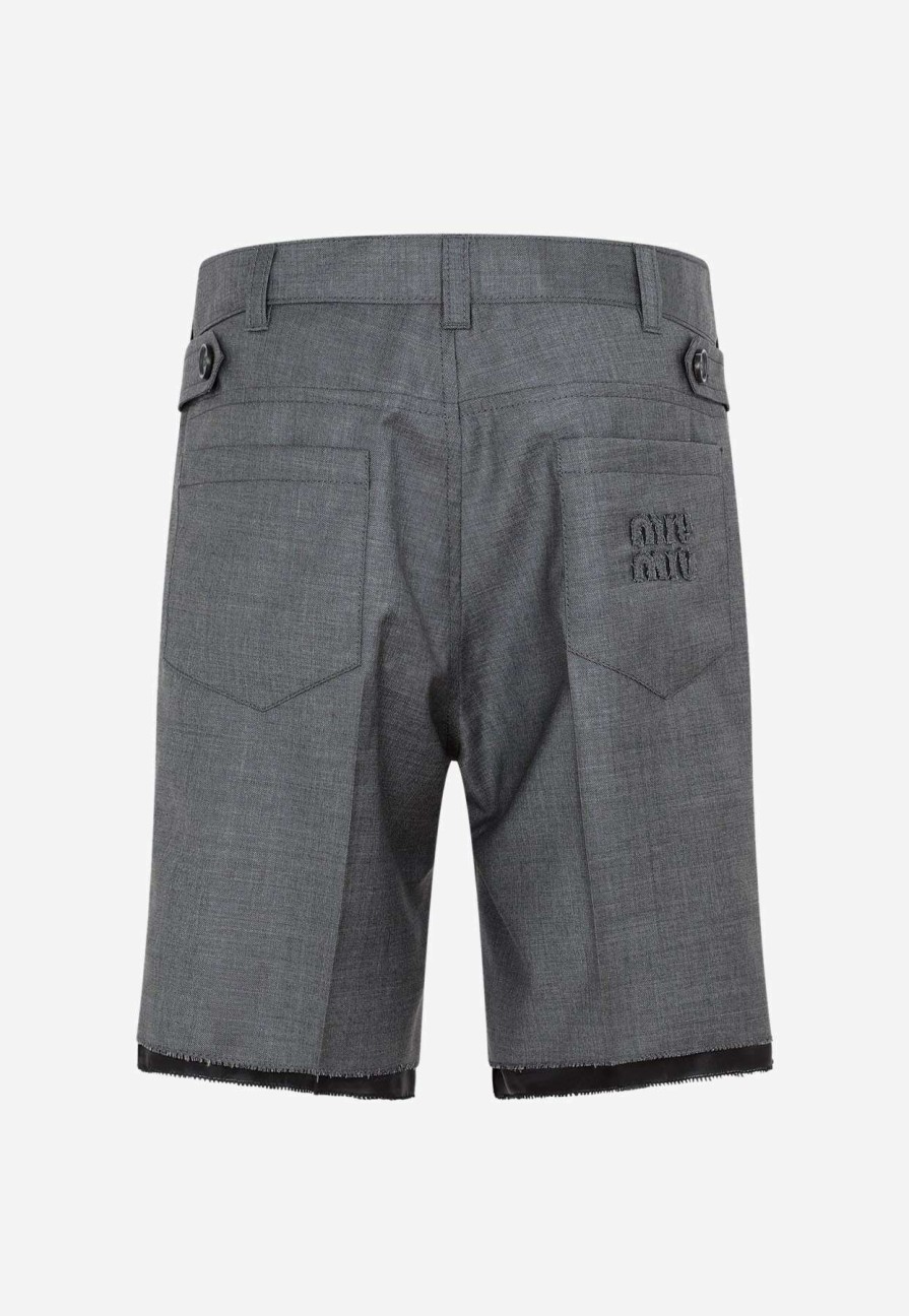 Shorts * | Miu Miu Grisaille Bermuda Shorts Gray