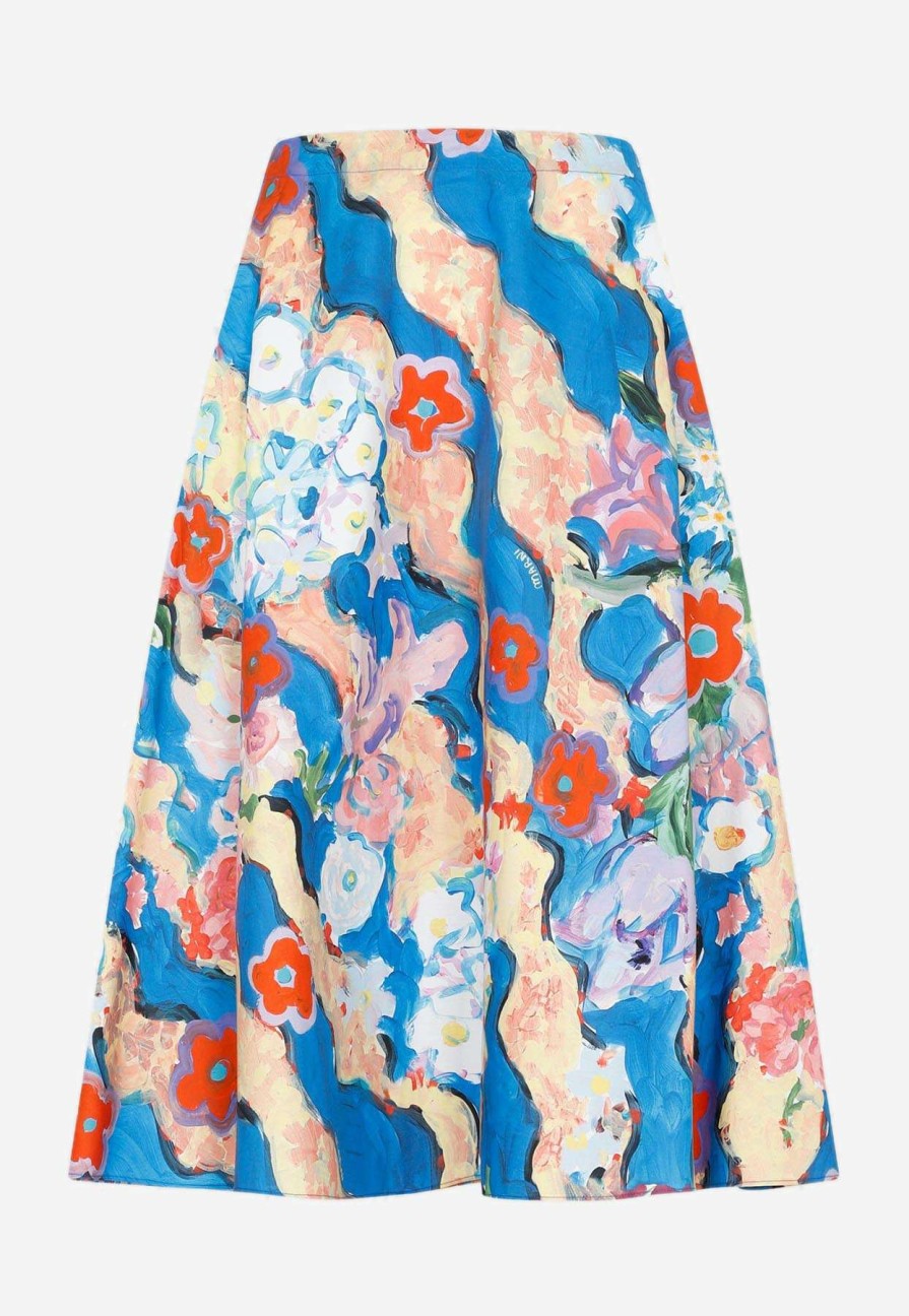 Skirts * | Marni Floral Printed Midi Skirts Multicolor