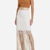 Skirts * | Zimmermann Vitali Fringe Midi Skirt Ivory