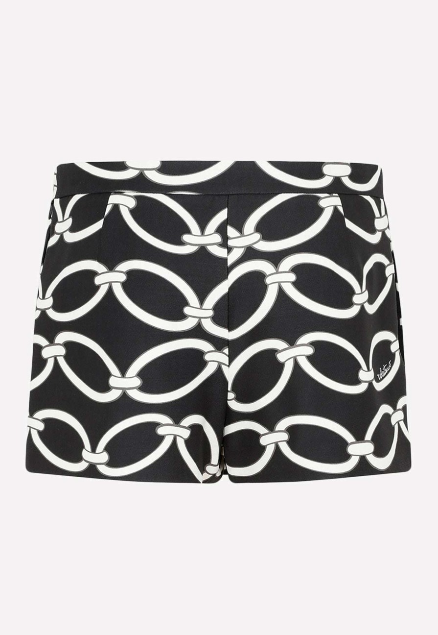 Skirts * | Valentino Chain Print Mini Skirt Monochrome