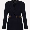 Evening * | Versace Asymmetrical Tailored Blazer With Woven Chain Black