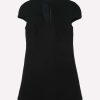 Dresses * | Versace Short-Sleeved Cut-Out Mini Dress In Wool Black