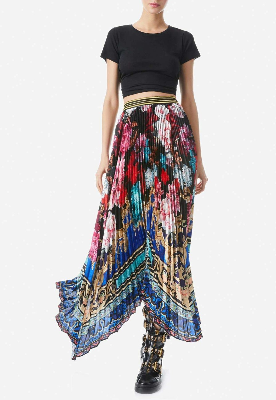 Skirts * | Alice + Olivia Katz Sunburst Pleated Maxi Skirt Multicolor