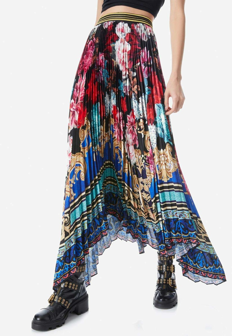 Skirts * | Alice + Olivia Katz Sunburst Pleated Maxi Skirt Multicolor