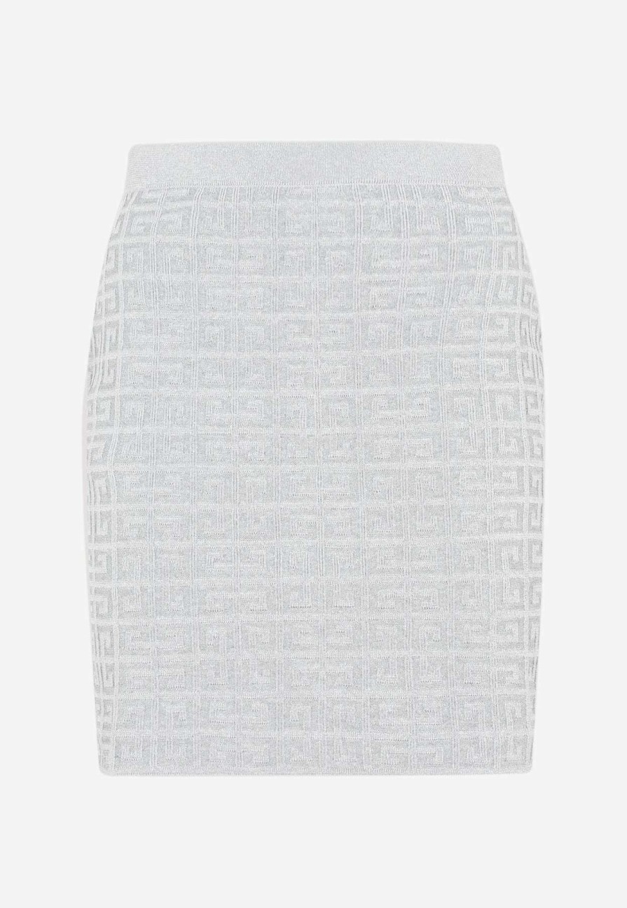 Skirts * | Givenchy Logo Monogram Mini Skirt Metallic