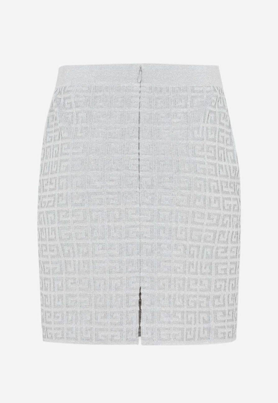 Skirts * | Givenchy Logo Monogram Mini Skirt Metallic