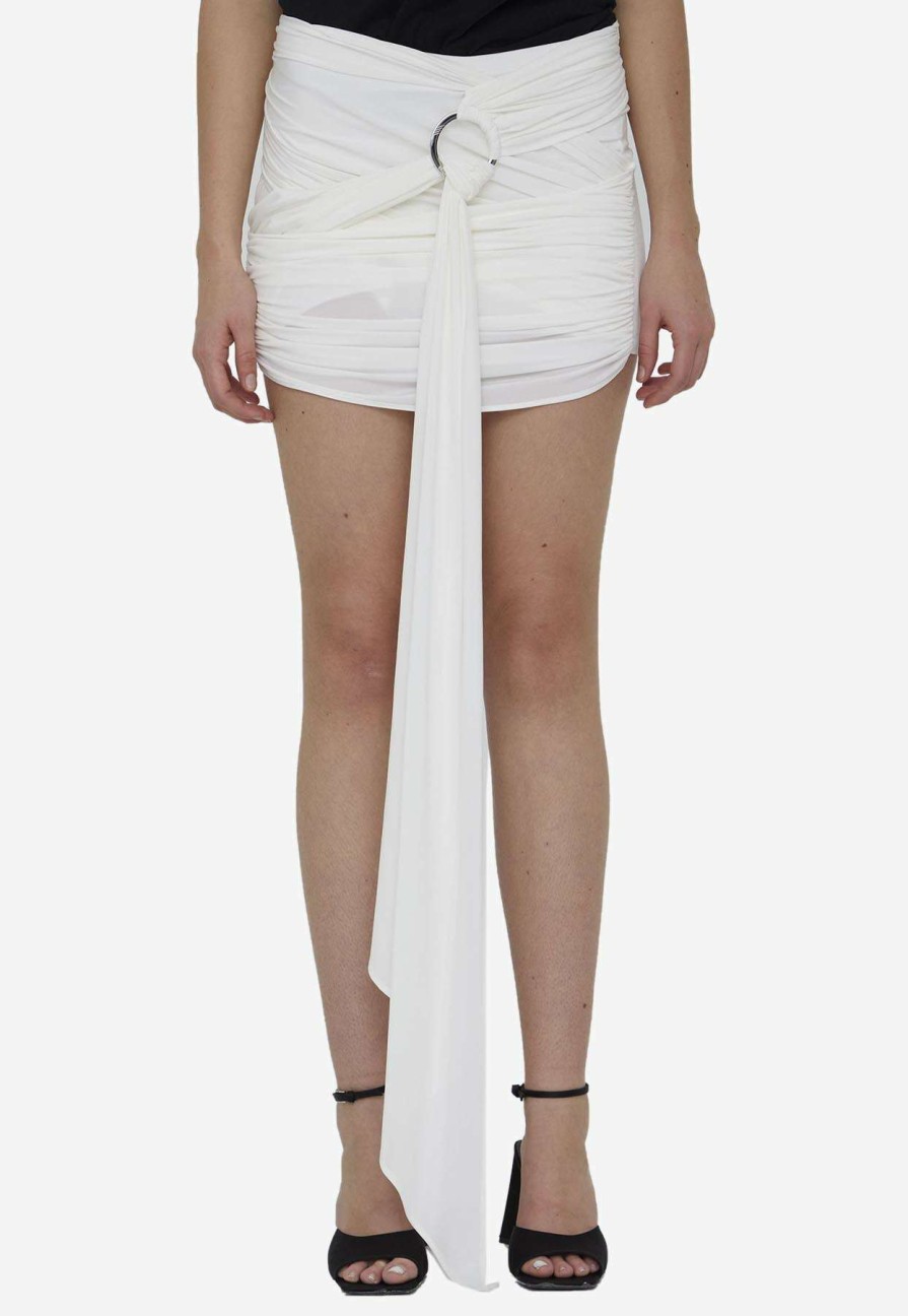 Skirts * | The Attico Fran Draped Mini Skirt White