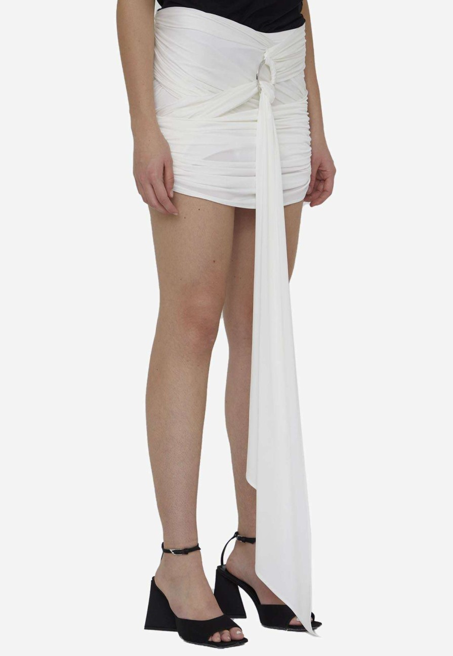 Skirts * | The Attico Fran Draped Mini Skirt White