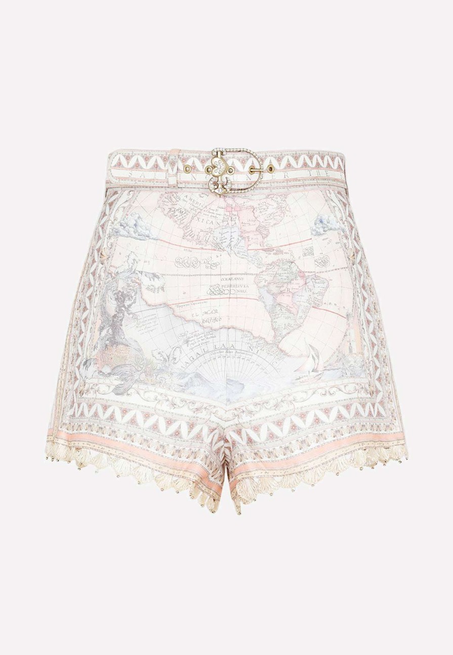 Shorts * | Zimmermann High Tide Printed Shorts Multicolor