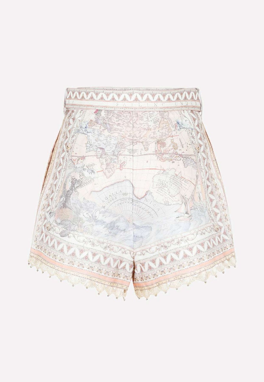 Shorts * | Zimmermann High Tide Printed Shorts Multicolor