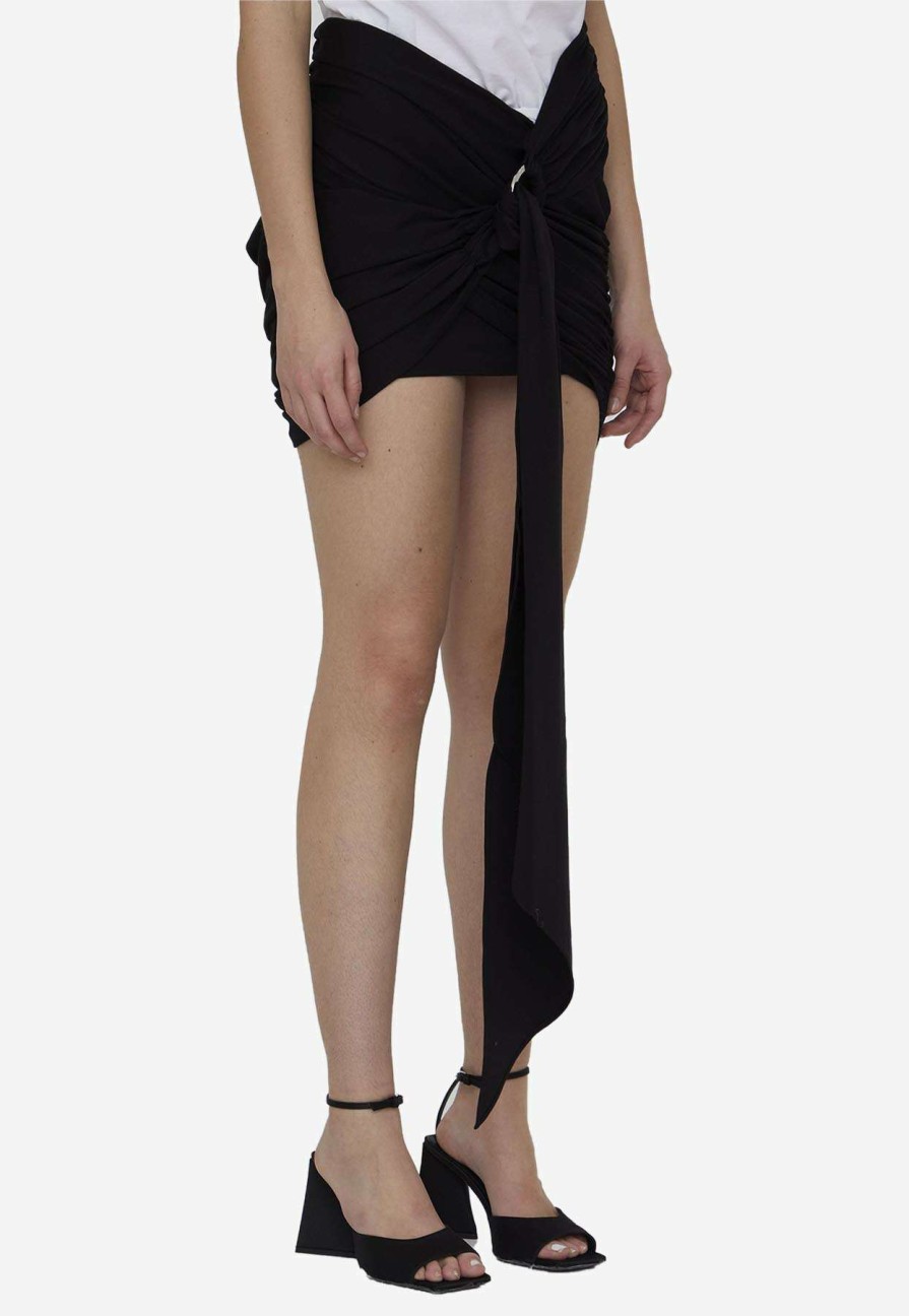 Skirts * | The Attico Fran Draped Mini Skirt Black